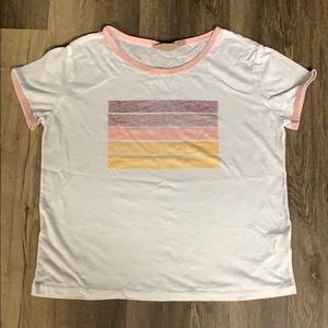 White Harlow shirt with striped flag